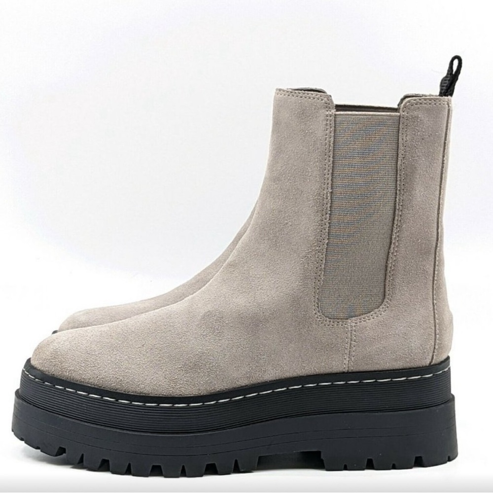 Marc Fisher gray suede platform boots size 6